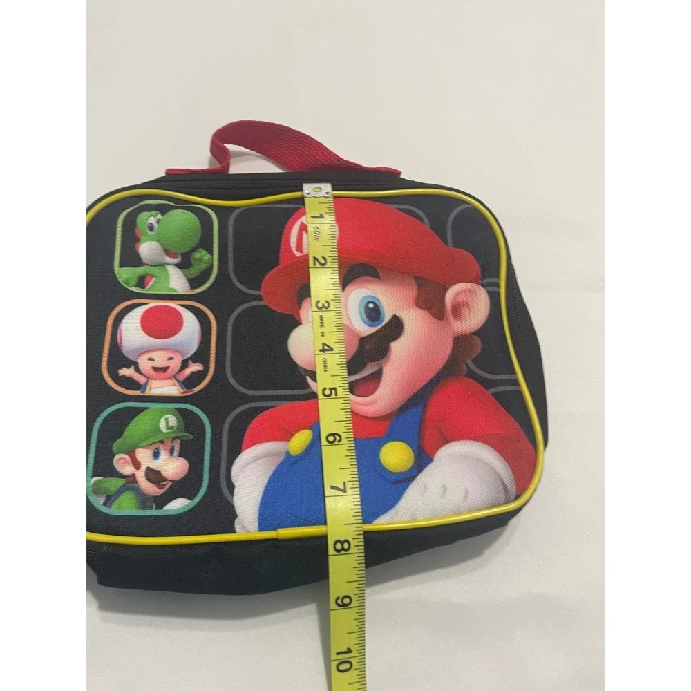 Super Mario Bros Kids Insulated Lunch Bag  Nintendo Mario Luigi Black